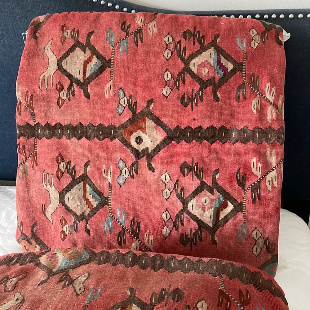 Two Vintage embroidered European size shams.